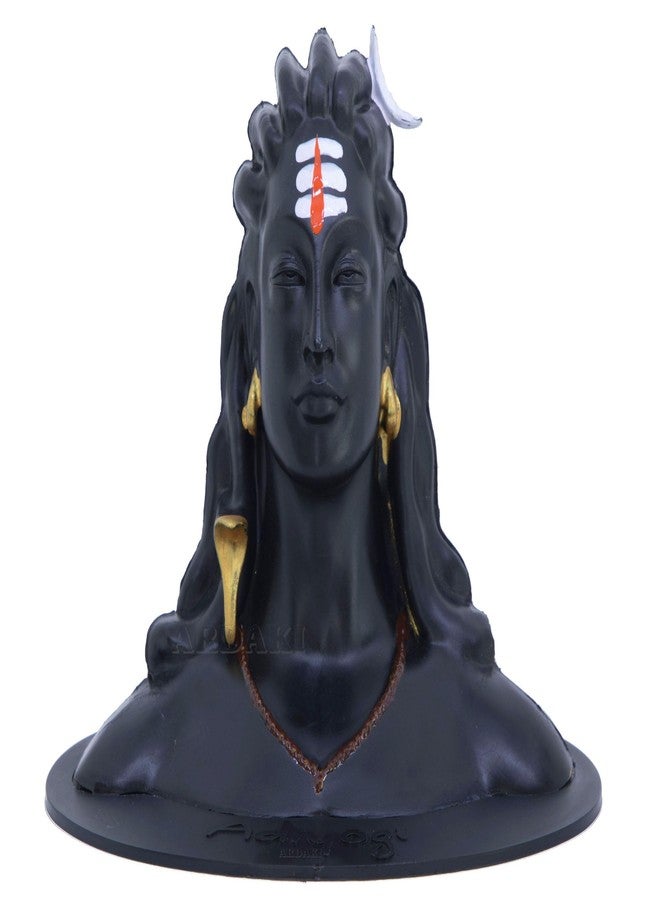 ARDAKI Adiyogi Shiva Statue for Car Dashboard Home Office, Mahadev Murti, God Idols, Showpieces, Home Decor, Car Dashboard Accessories, Pooja & Gift (White&Orange Tilak, Unbrekable Plastic) - Image 1